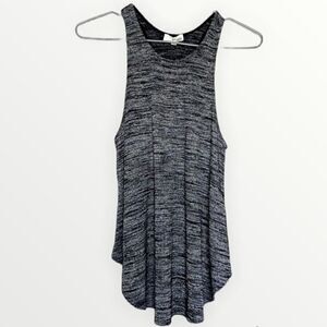 Wilfred Free | Aritzia Black/Grey Marled Scoop-Neck Tank Top Size Small